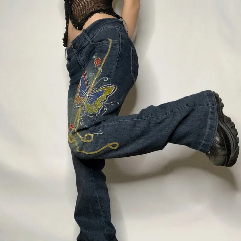 Butterfly Tattoo Jeans sold by Empty Soda