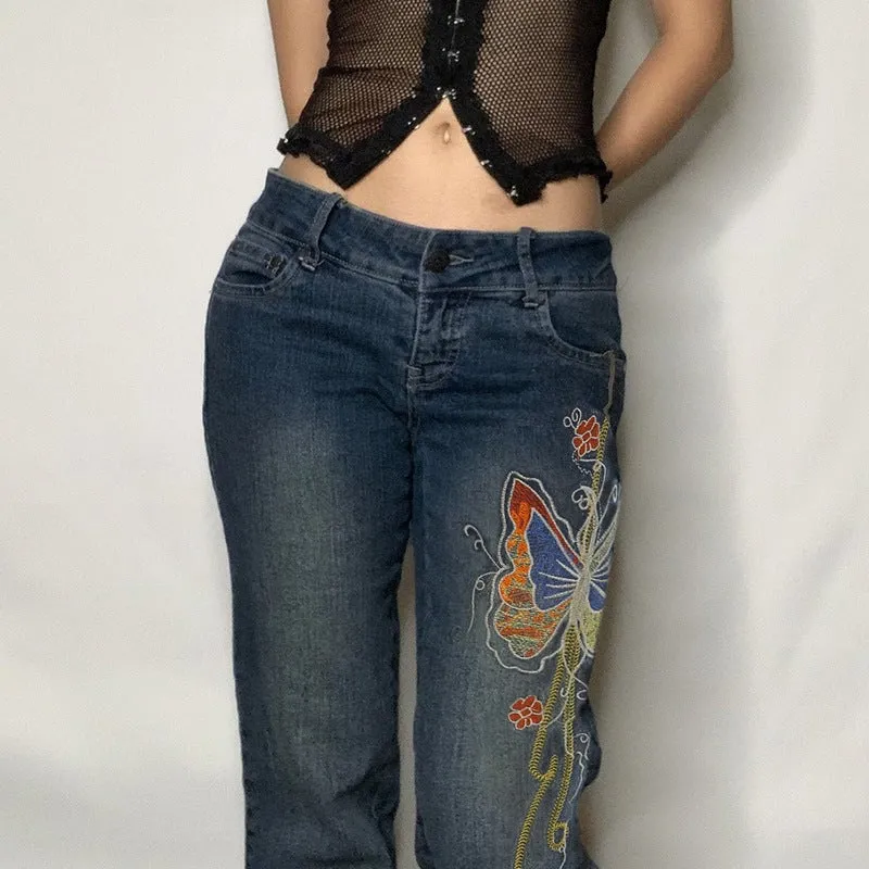 Butterfly Tattoo Jeans sold by Empty Soda product image thumbnail 3