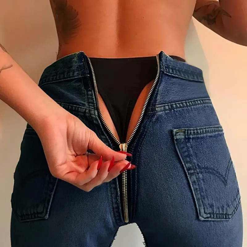 Camila Butt Lifting Back Zipper Jeans sold by Empty Soda