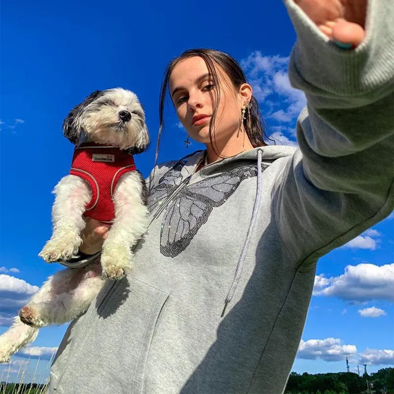 Insta Loungin' Butterfly Zip Up Sweater sold by Empty Soda product image thumbnail 5