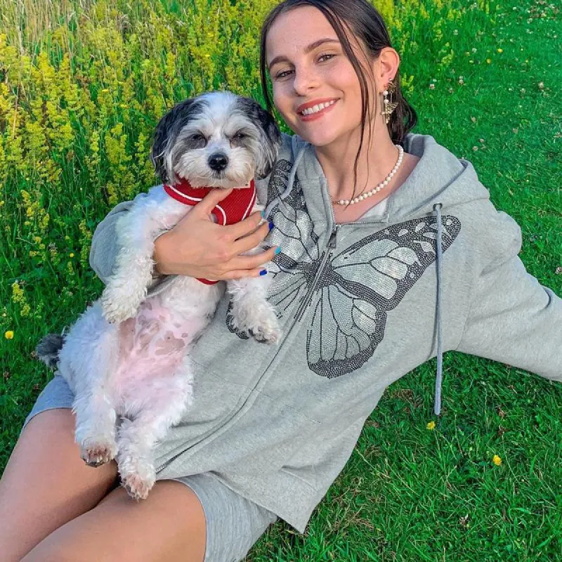 Insta Loungin' Butterfly Zip Up Sweater sold by Empty Soda