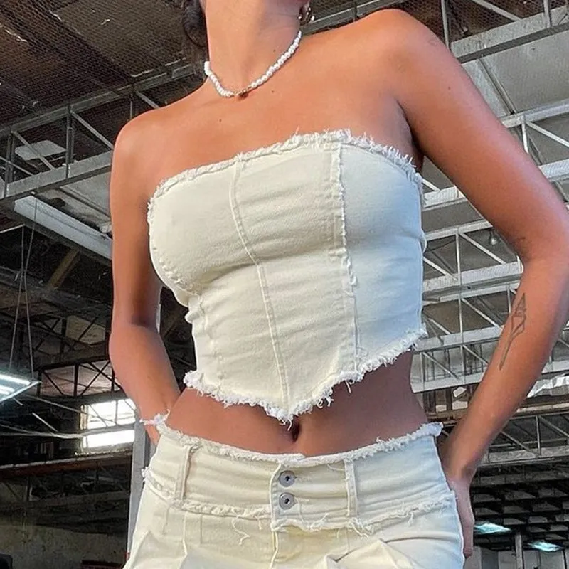 The Simple Life Jean Crop Top sold by Empty Soda product image thumbnail 2