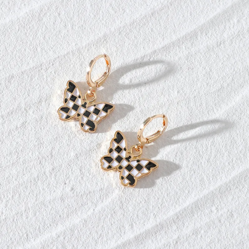 Butterfly Check Earrings sold by Empty Soda