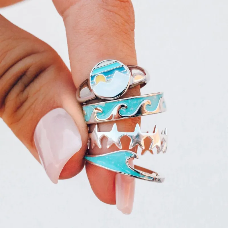 Ride The Wave Ring Set sold by Empty Soda