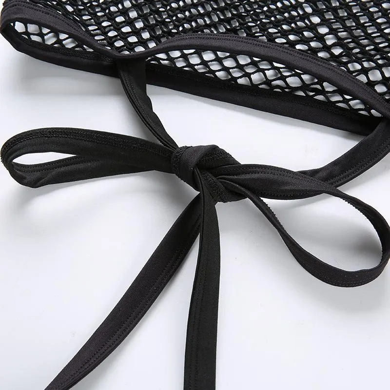 Mesh With Me Long Sleeve Fitted Crop sold by Empty Soda product image thumbnail 5