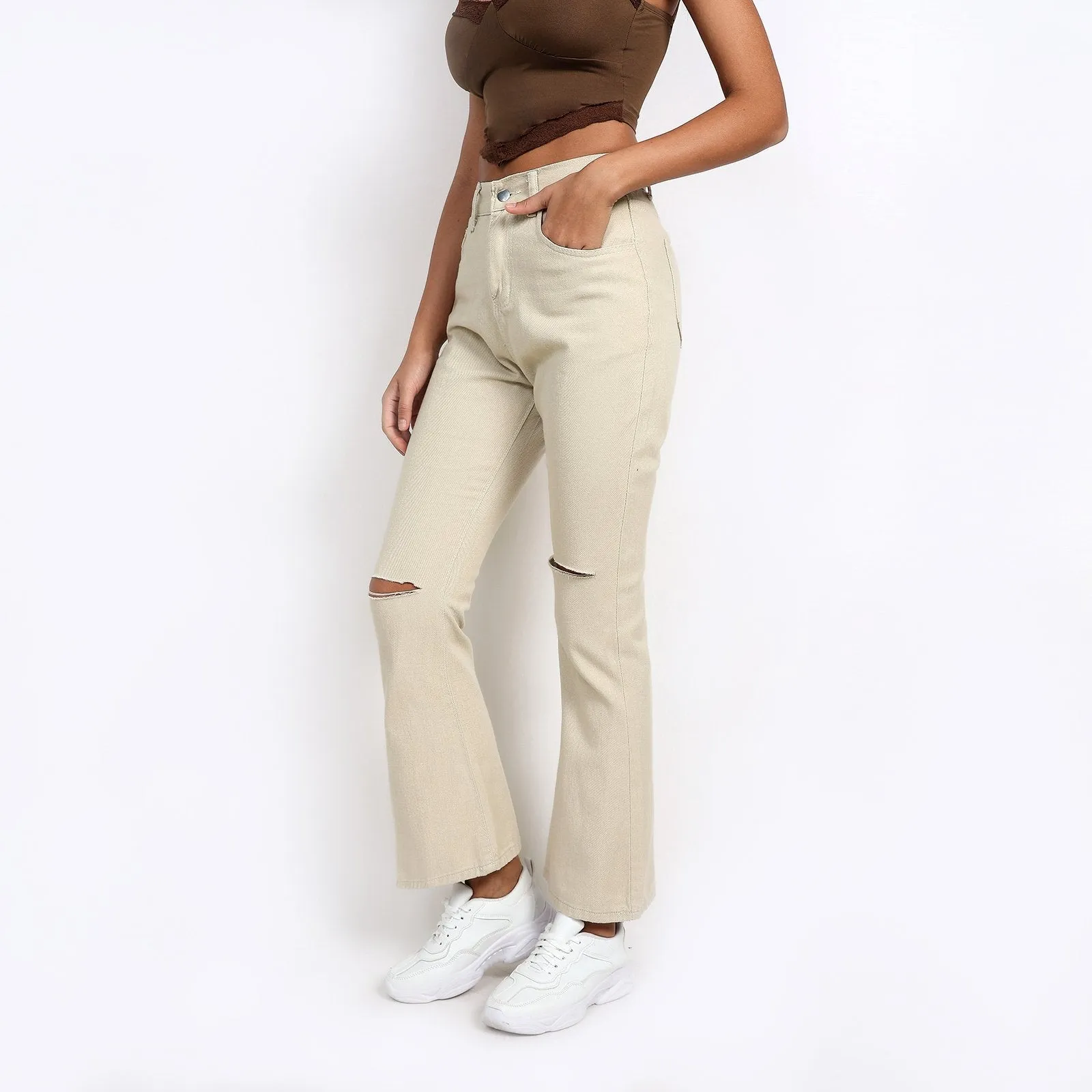 Tear You Apart Tan Jeans sold by Empty Soda product image thumbnail 2