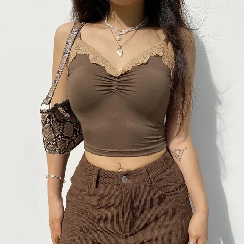 Waste His Time Lace Lined Crop Top sold by Empty Soda
