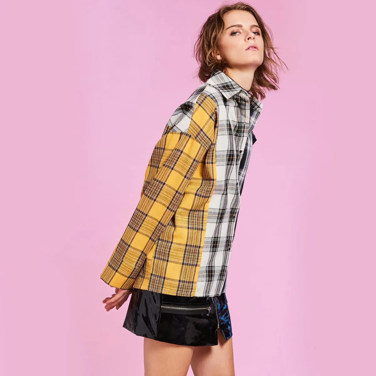 Esther Plaid Duplex Oversized Shirt sold by Empty Soda product image thumbnail 3