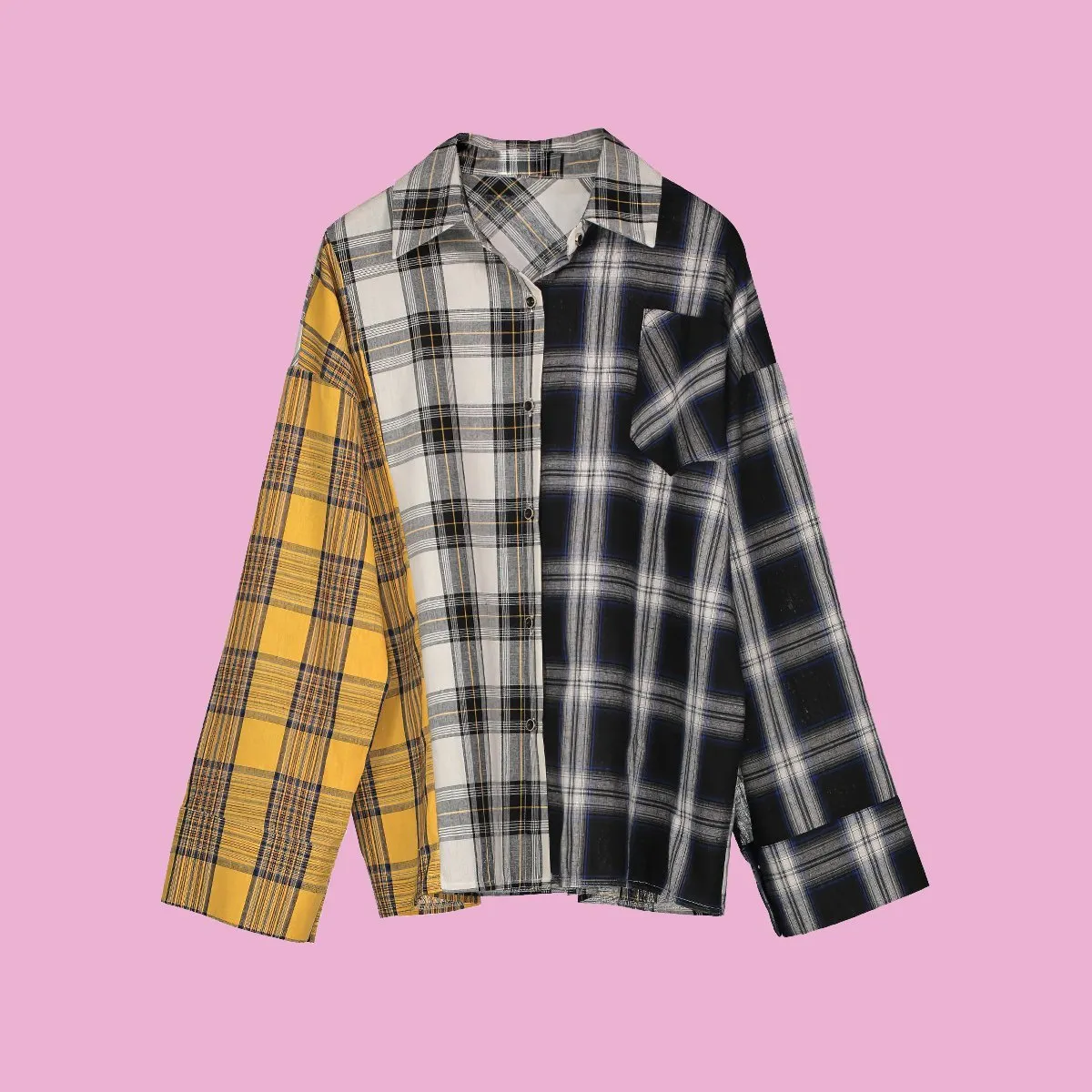 Esther Plaid Duplex Oversized Shirt sold by Empty Soda product image thumbnail 4