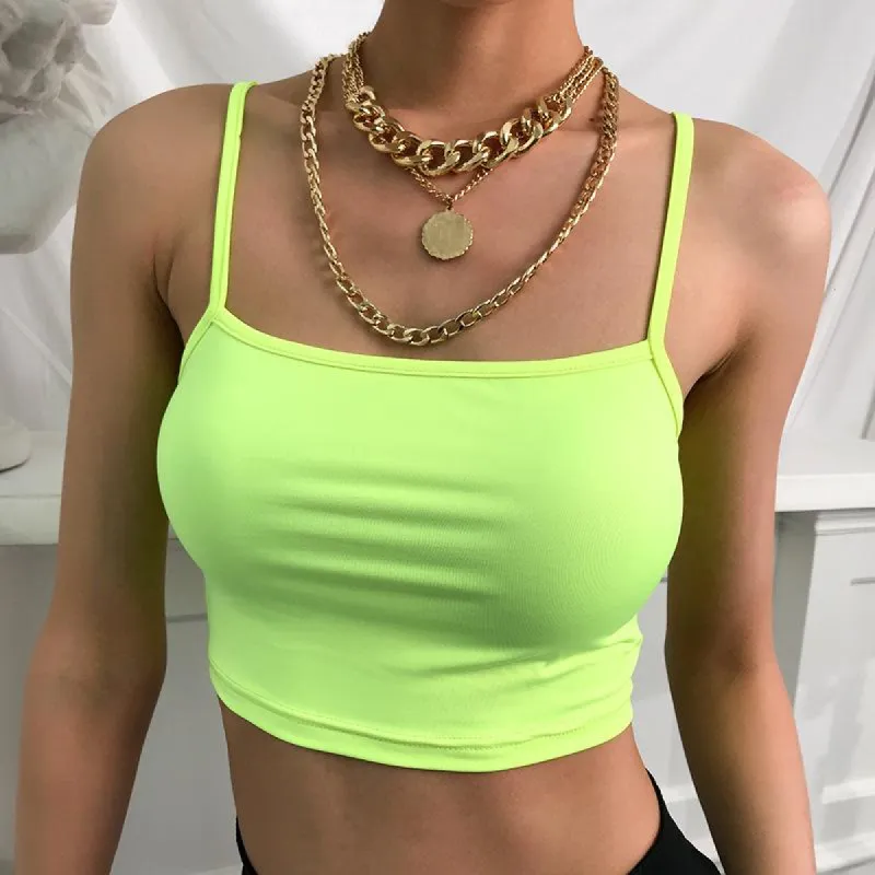 Simple Rave Babe Neon Strappy Crop Top sold by Empty Soda