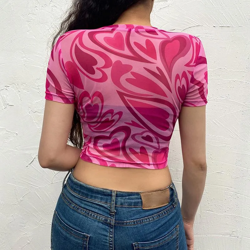 Mixed Emotions Mesh Crop Top sold by Empty Soda product image thumbnail 5