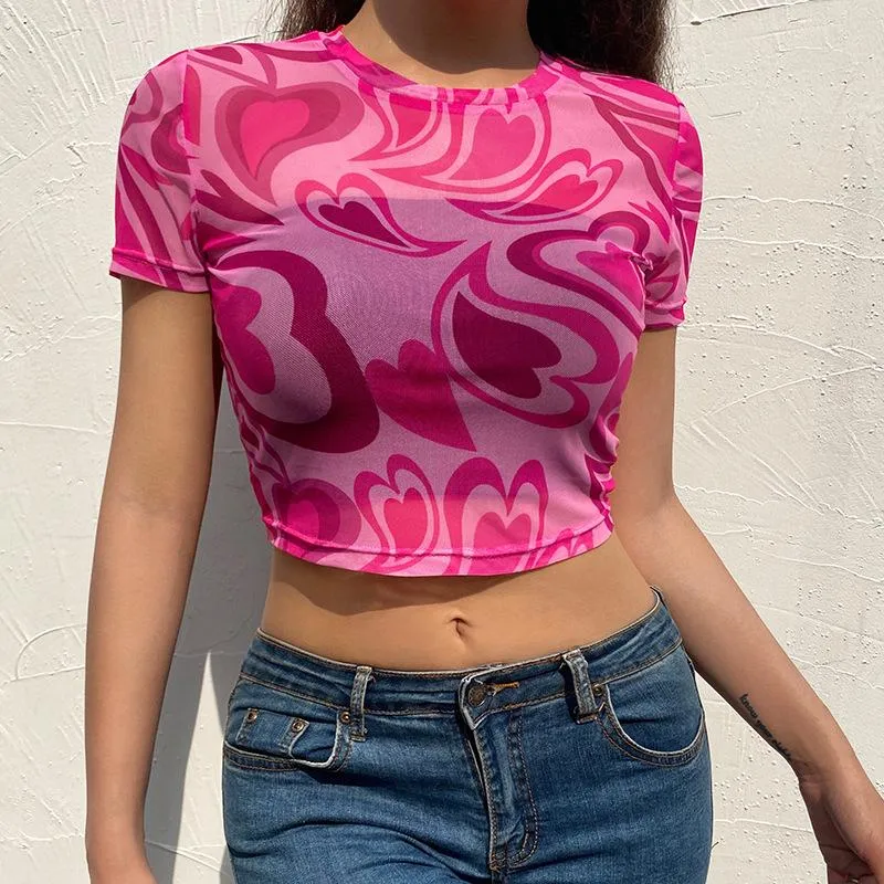 Mixed Emotions Mesh Crop Top sold by Empty Soda product image thumbnail 2
