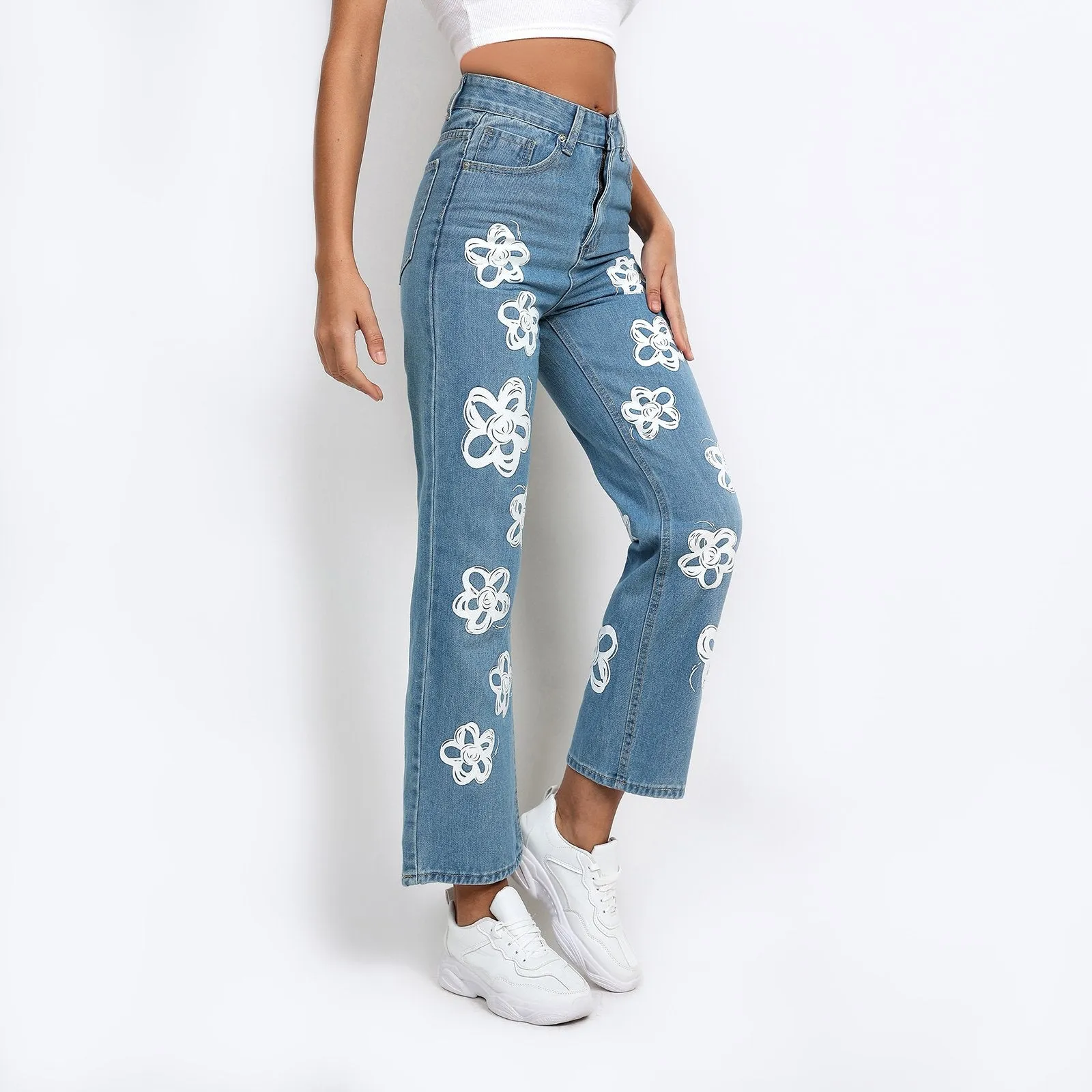 Funky Flowers Jeans sold by Empty Soda product image thumbnail 2