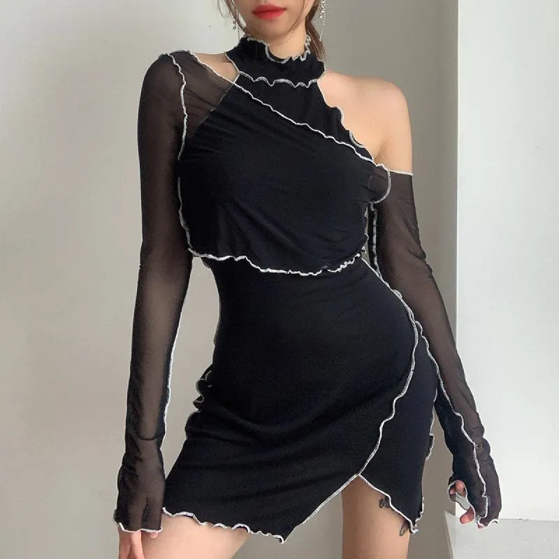 Posh Priority Lettuce Lined Mesh Dress sold by Empty Soda