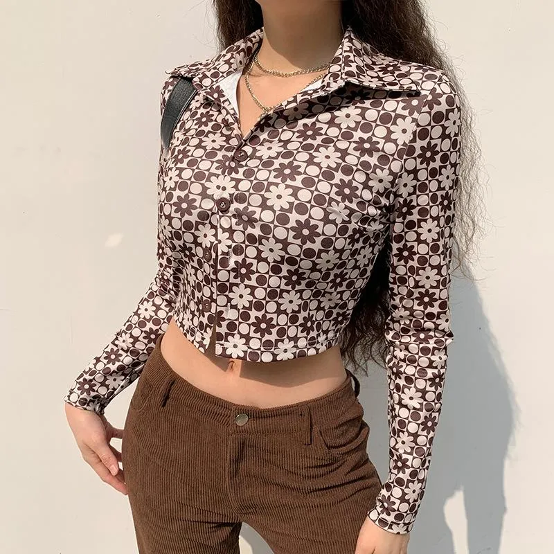 Dotted in Daisy Long Sleeved Crop Top sold by Empty Soda product image thumbnail 2