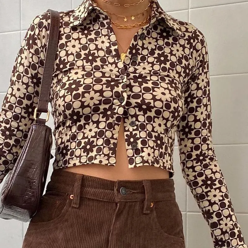 Dotted in Daisy Long Sleeved Crop Top sold by Empty Soda