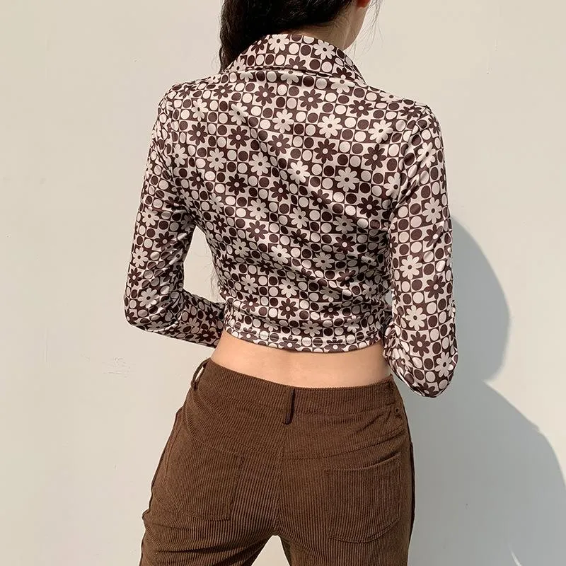 Dotted in Daisy Long Sleeved Crop Top sold by Empty Soda product image thumbnail 4