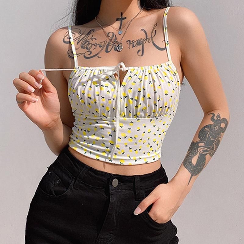 Roses Innocent Indulgence Scrunched Strappy Crop Top sold by Empty Soda