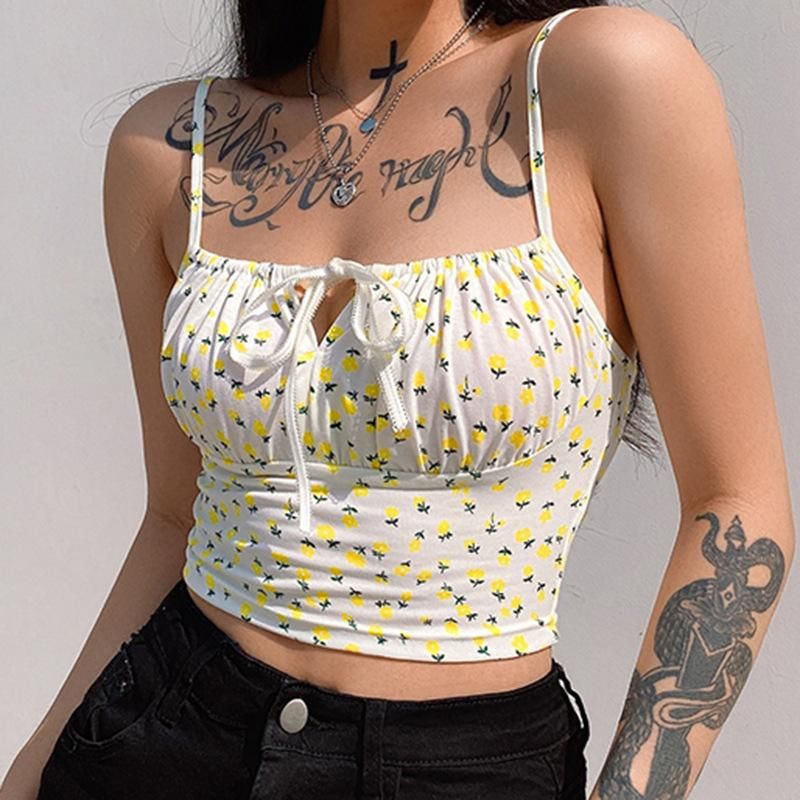 Roses Innocent Indulgence Scrunched Strappy Crop Top sold by Empty Soda product image thumbnail 6