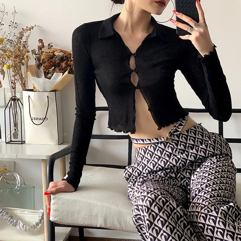 Baddie Mentality Button Crop Top sold by Empty Soda product image thumbnail 4