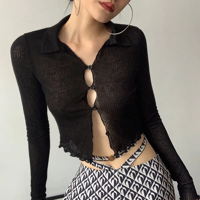 Baddie Mentality Button Crop Top sold by Empty Soda