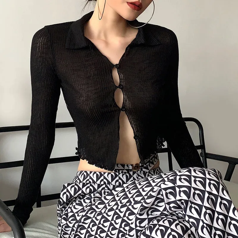 Baddie Mentality Button Crop Top sold by Empty Soda product image thumbnail 2