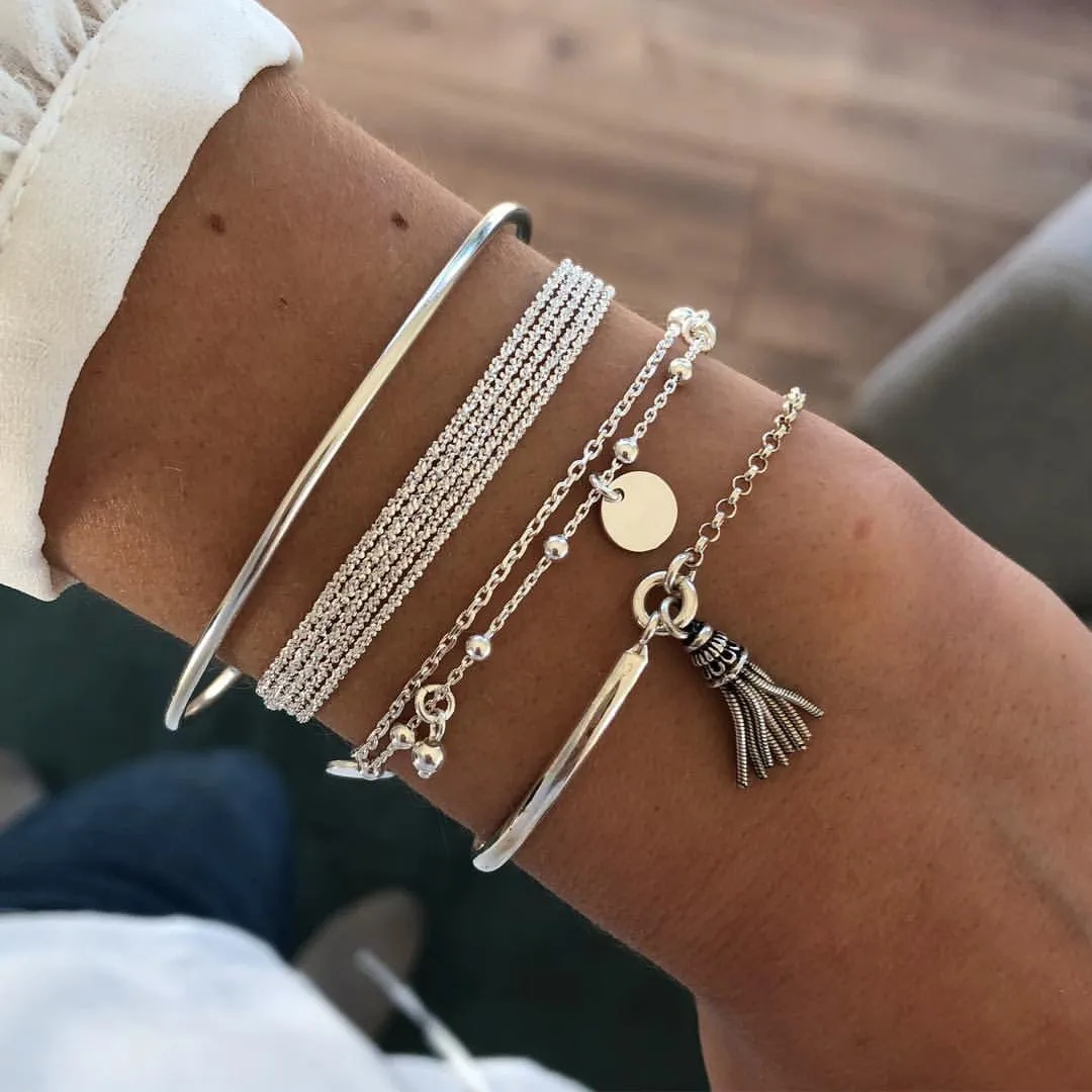 Wrap Me Up Sliver Bracelet Set sold by Empty Soda