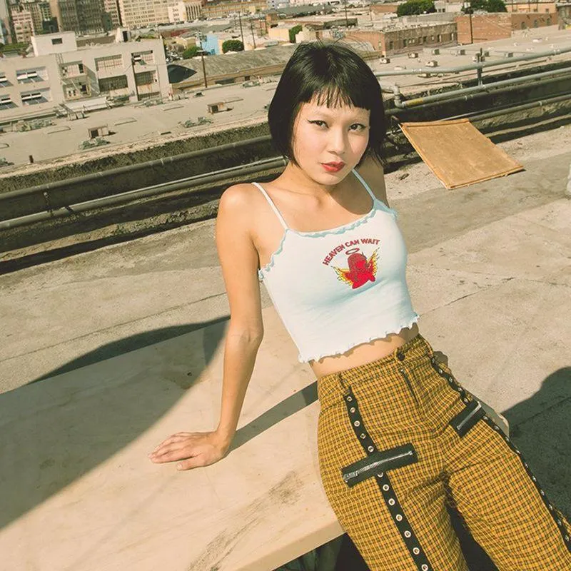 Heaven Can Wait Strappy Crop Top sold by Empty Soda product image thumbnail 5