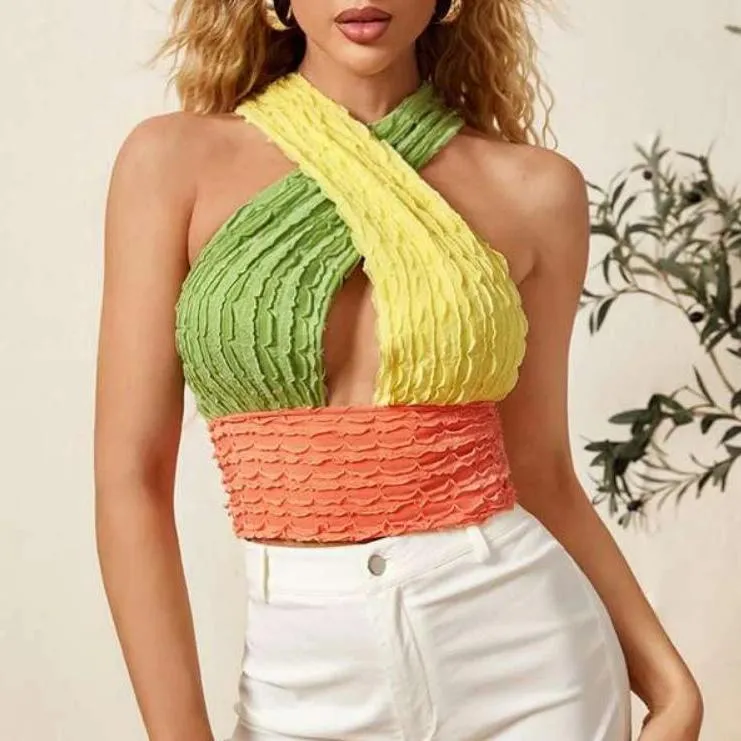 Party Over Here Halter Crop Top sold by Empty Soda product image thumbnail 2