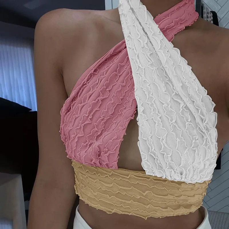 Party Over Here Halter Crop Top sold by Empty Soda