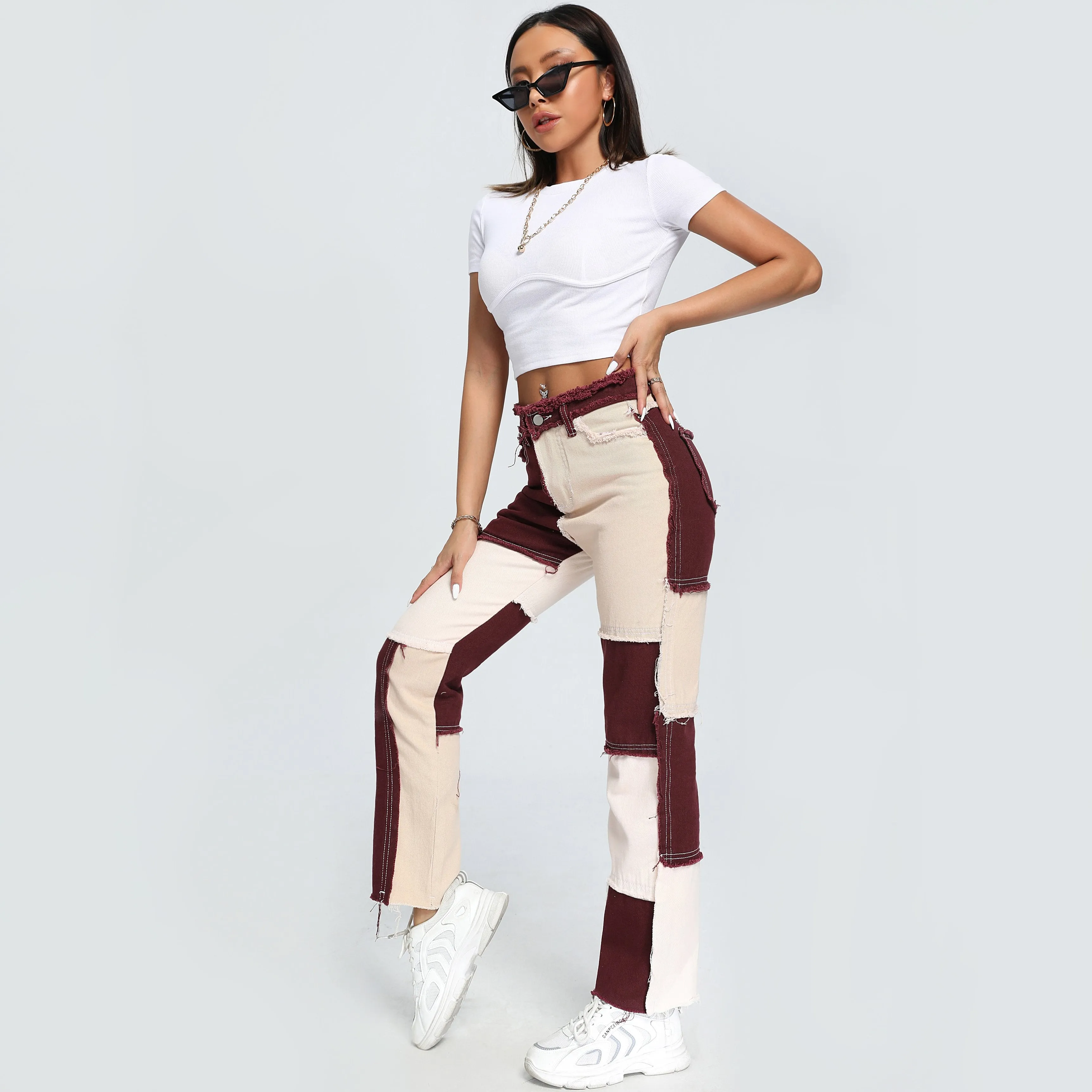Down With Brown Patchwork Jeans sold by Empty Soda product image thumbnail 2