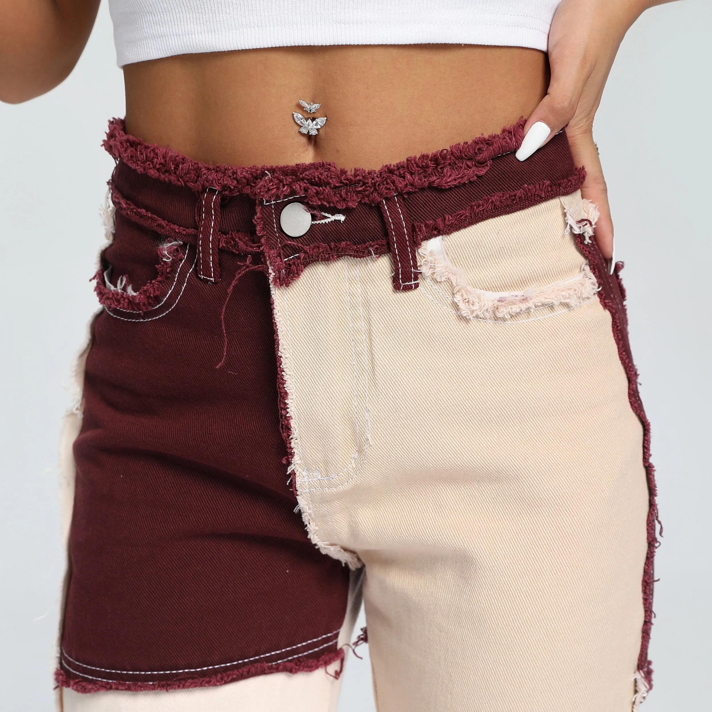 Down With Brown Patchwork Jeans sold by Empty Soda