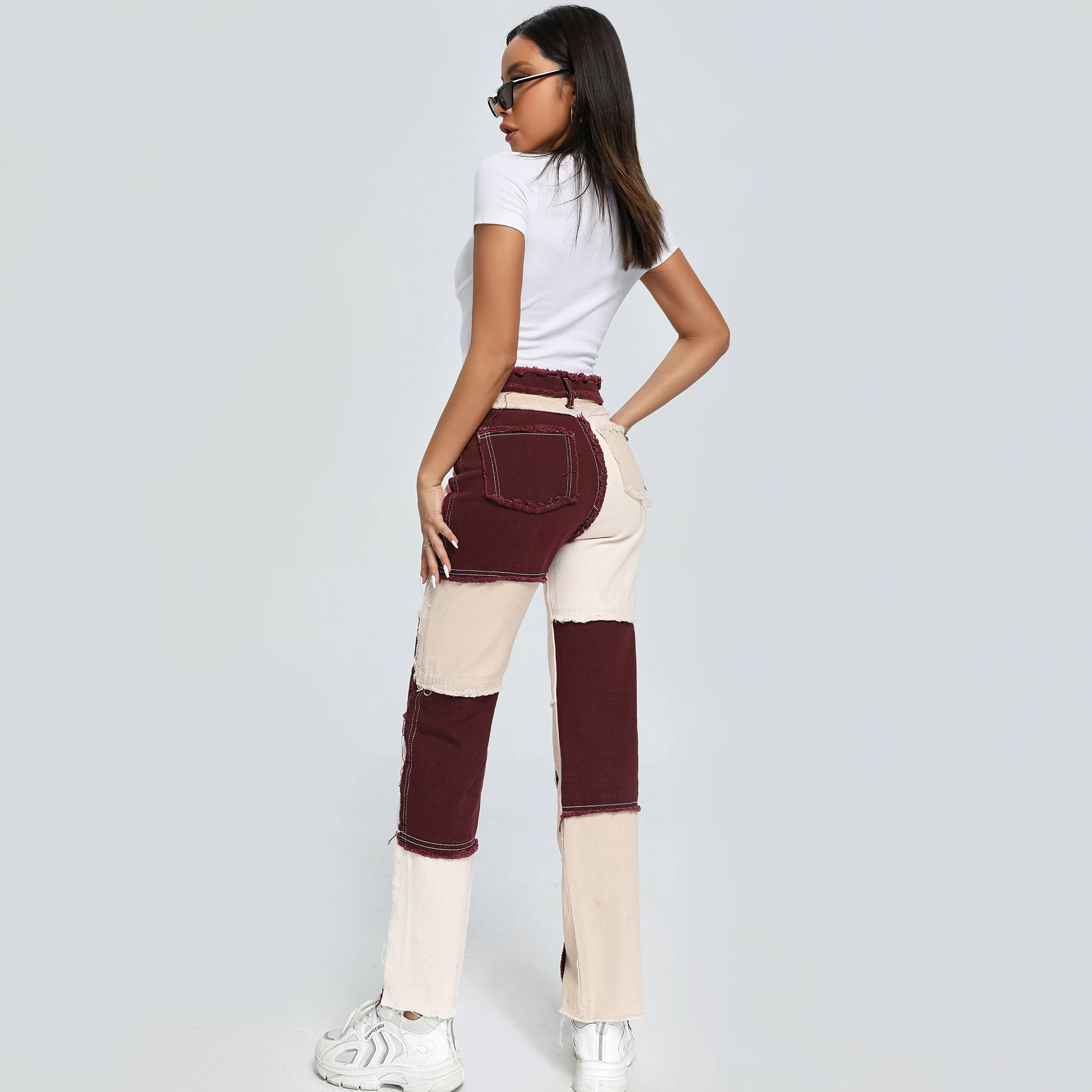 Down With Brown Patchwork Jeans sold by Empty Soda product image thumbnail 5