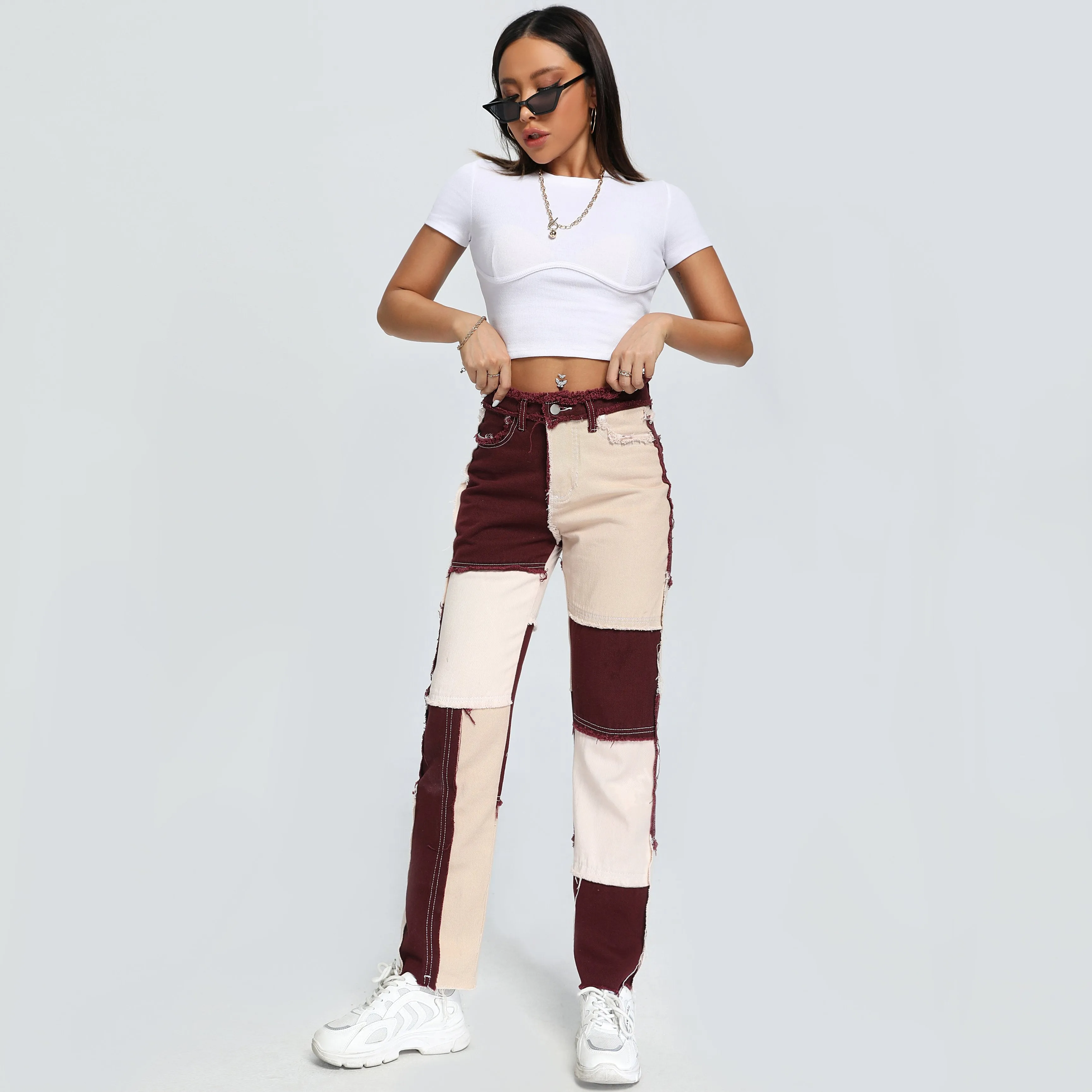 Down With Brown Patchwork Jeans sold by Empty Soda product image thumbnail 4