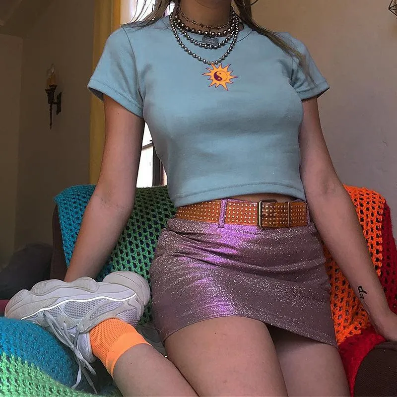 Yin To My Yang Sun Embroidered Cami Tee sold by Empty Soda product image thumbnail 5