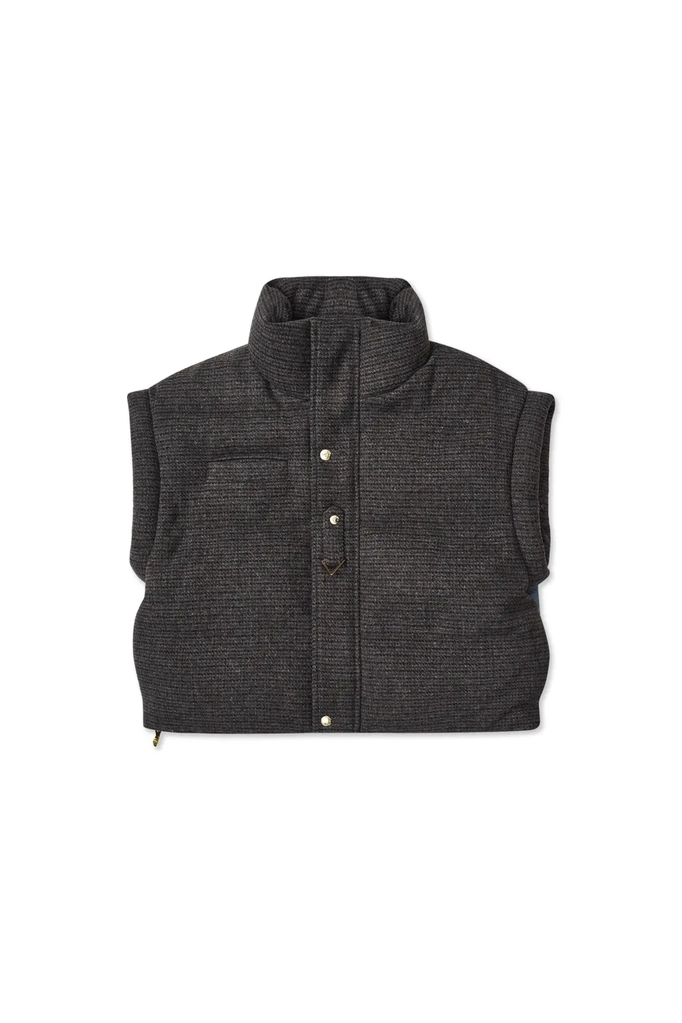 Caro Tweed Boxy Puffer Vest sold by AlphaStyle