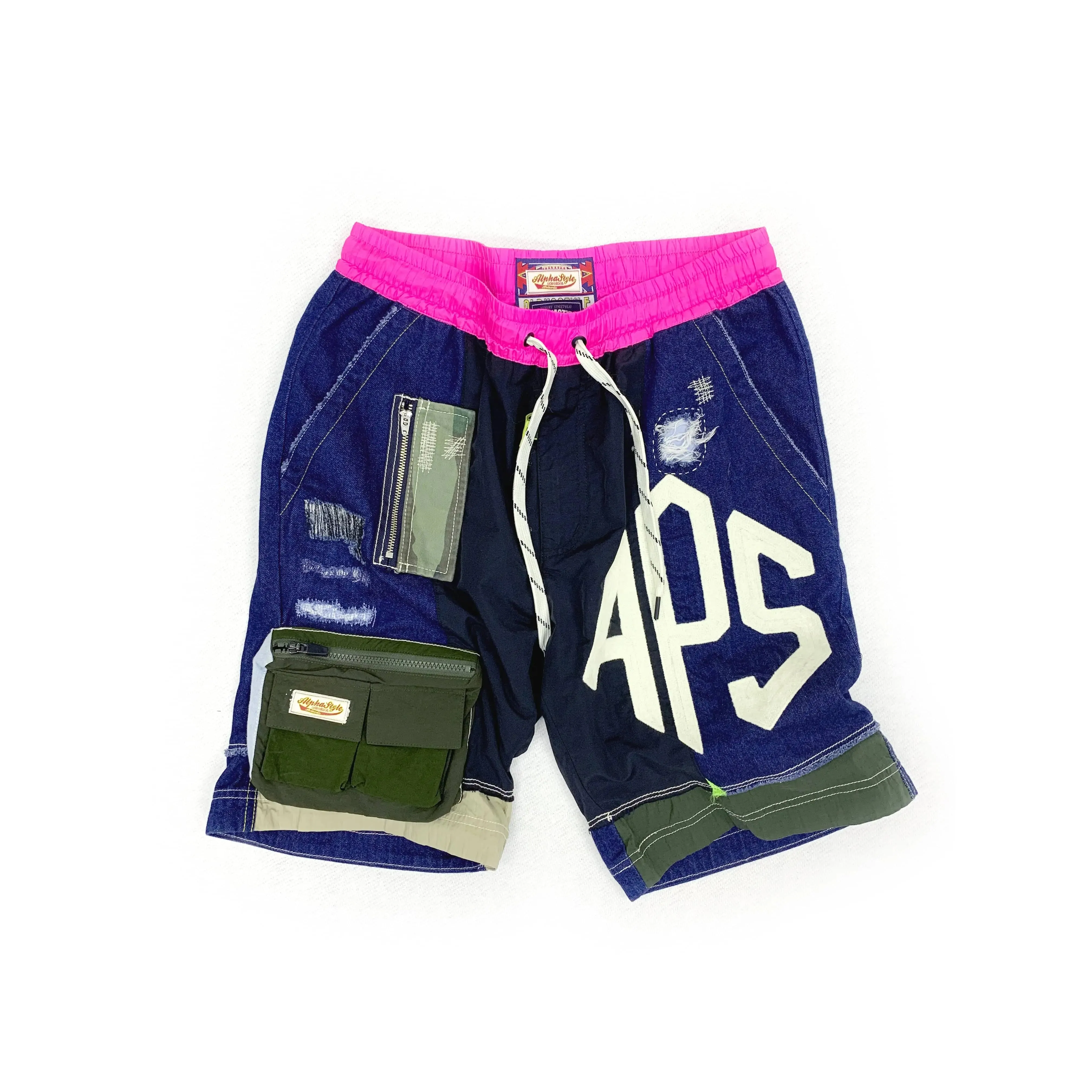 Ray Upcycle Denim Shorts sold by AlphaStyle