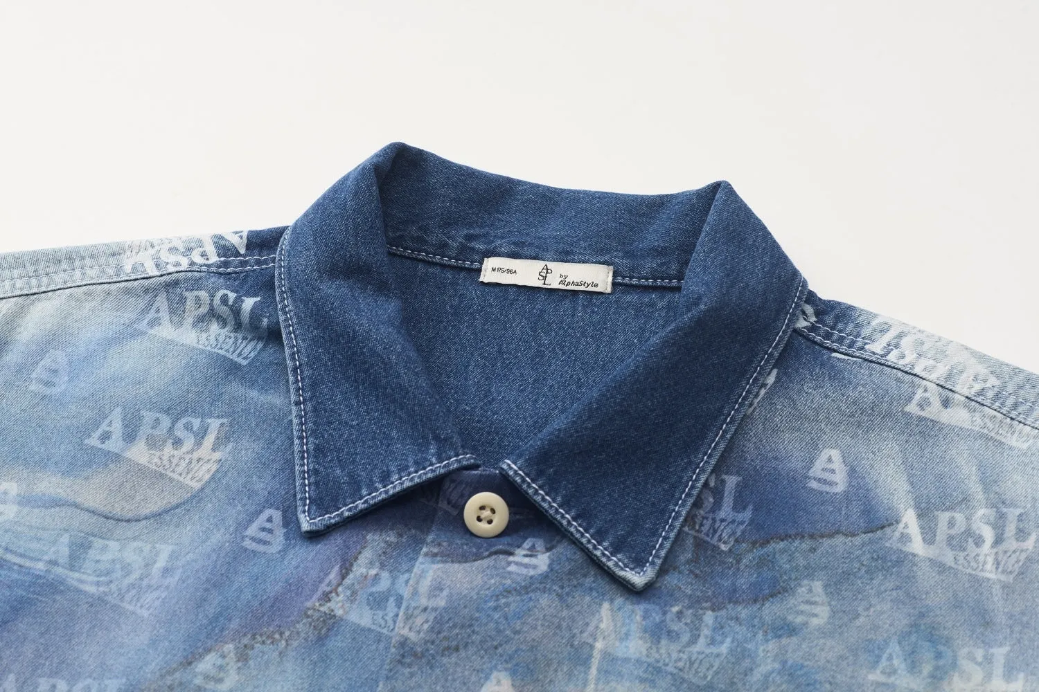 Huron Bleached Denim Shirt sold by AlphaStyle product image thumbnail 3