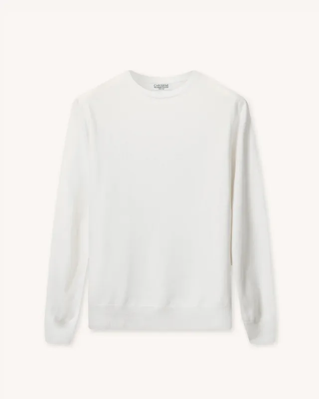 Crewneck White - The Cashmere Collection made by Carissimi