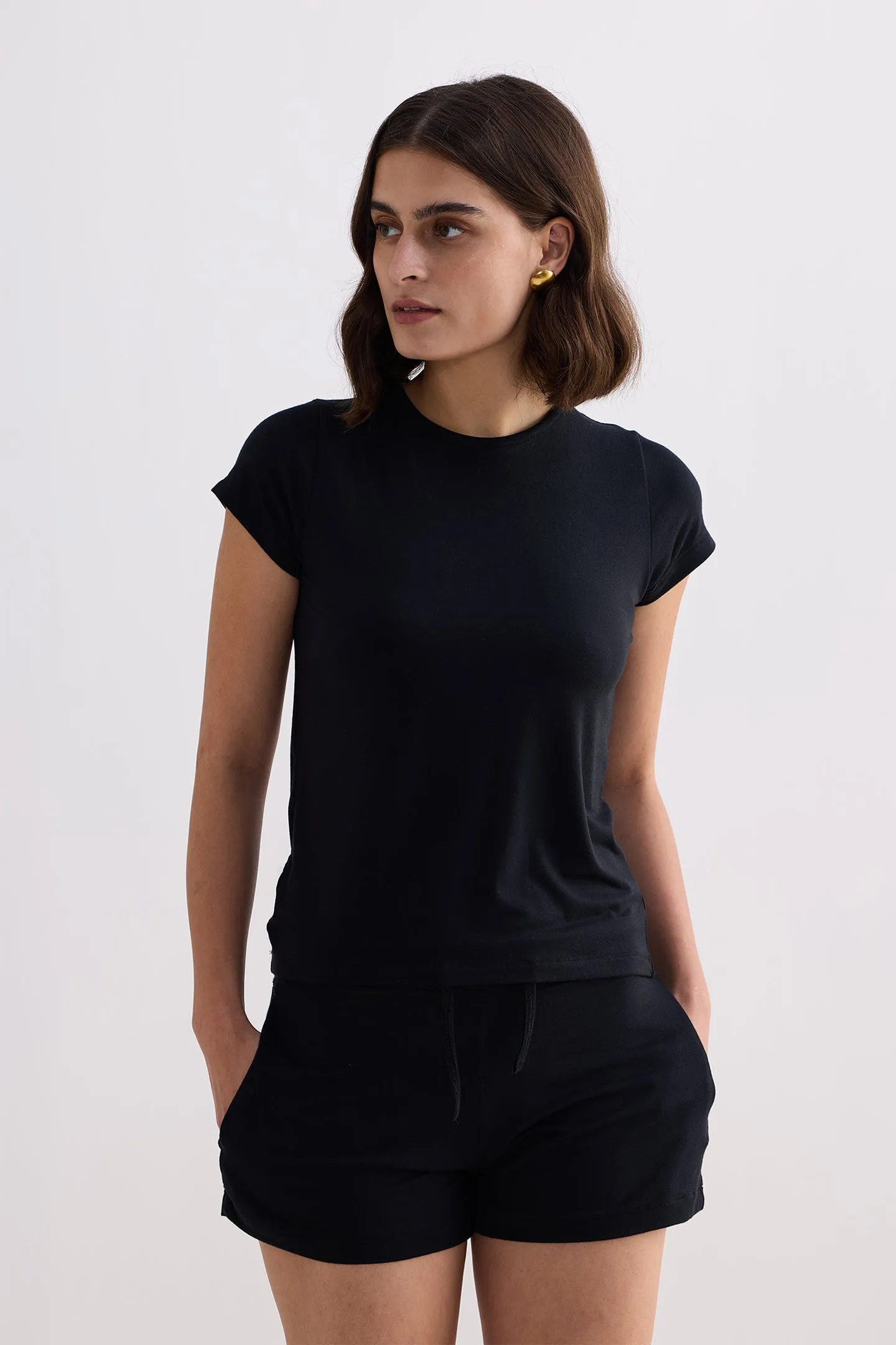 Essential Short Sleeve Tee Set in Black sold by Reistor