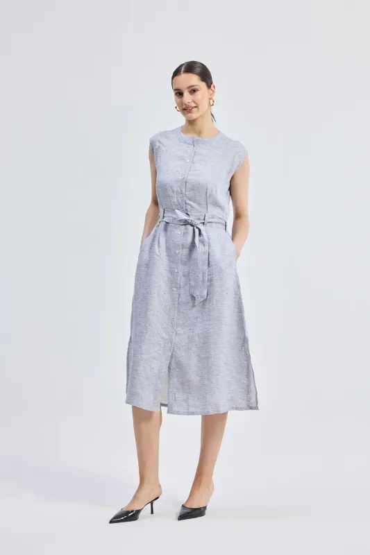 Back Cut Out Linen Dress sold by Reistor