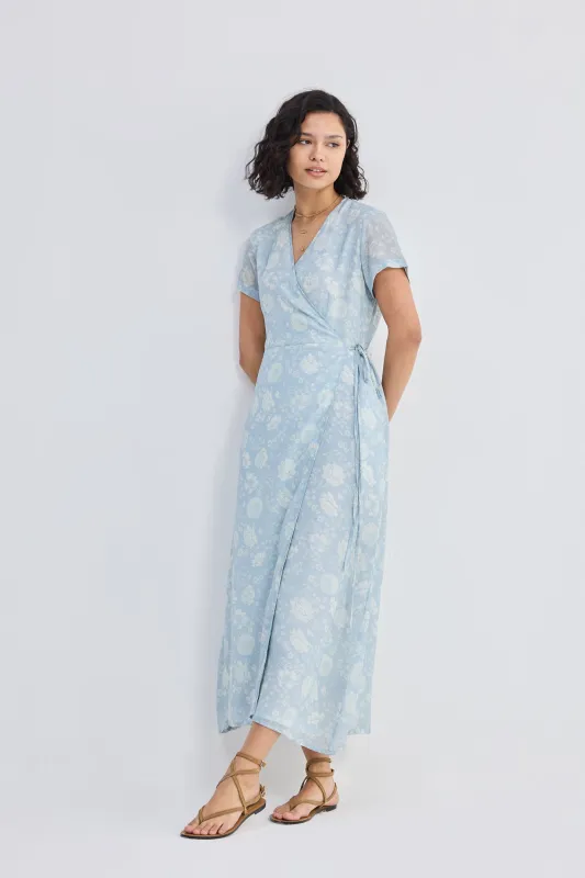 Maxi Wrap Dress in Florals sold by Reistor