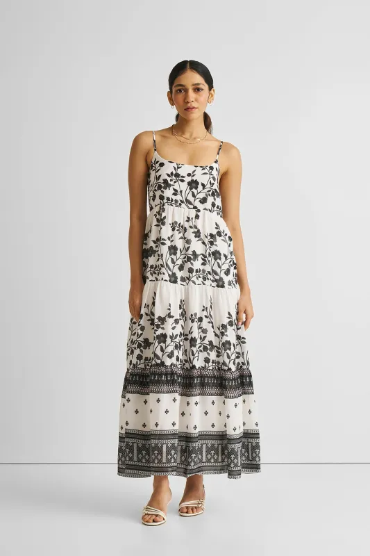 Strappy Tiered Maxi Dress in Florals sold by Reistor