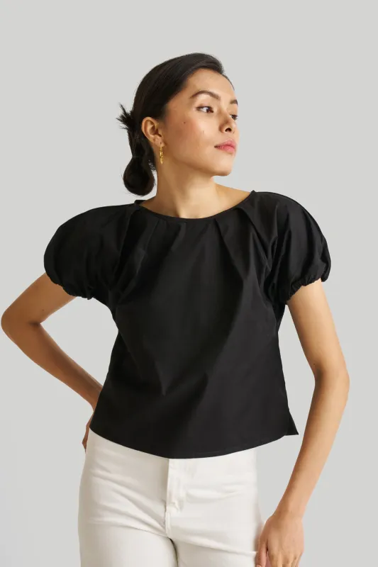 Balloon Sleeve Top in Black sold by Reistor