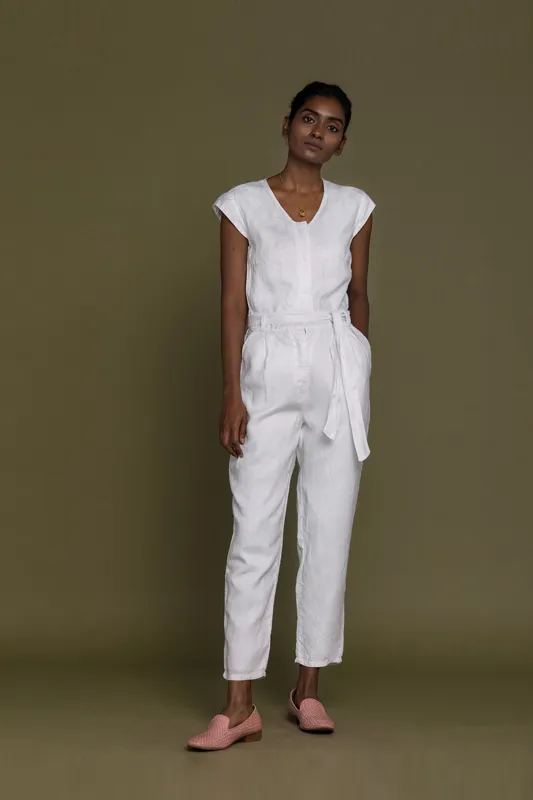 Evening Chai Jumpsuit in White sold by Reistor