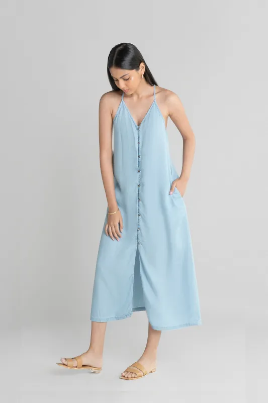 In The Mood For Love Denim Midi Dress sold by Reistor