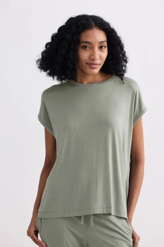 Relaxed Tee in Olive sold by Reistor