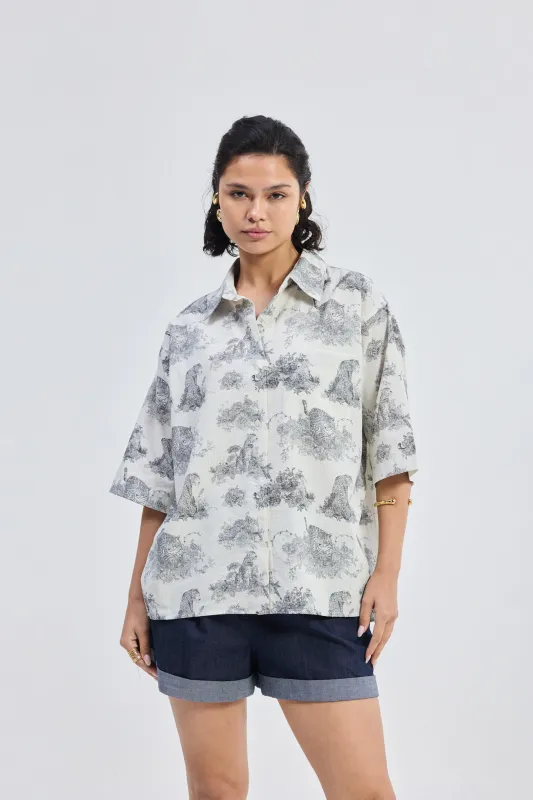 Oversized High-Low Shirt in Animal print made by Reistor