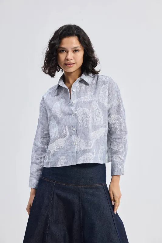 Oversized Boxy-fit Shirt in Animal Print sold by Reistor