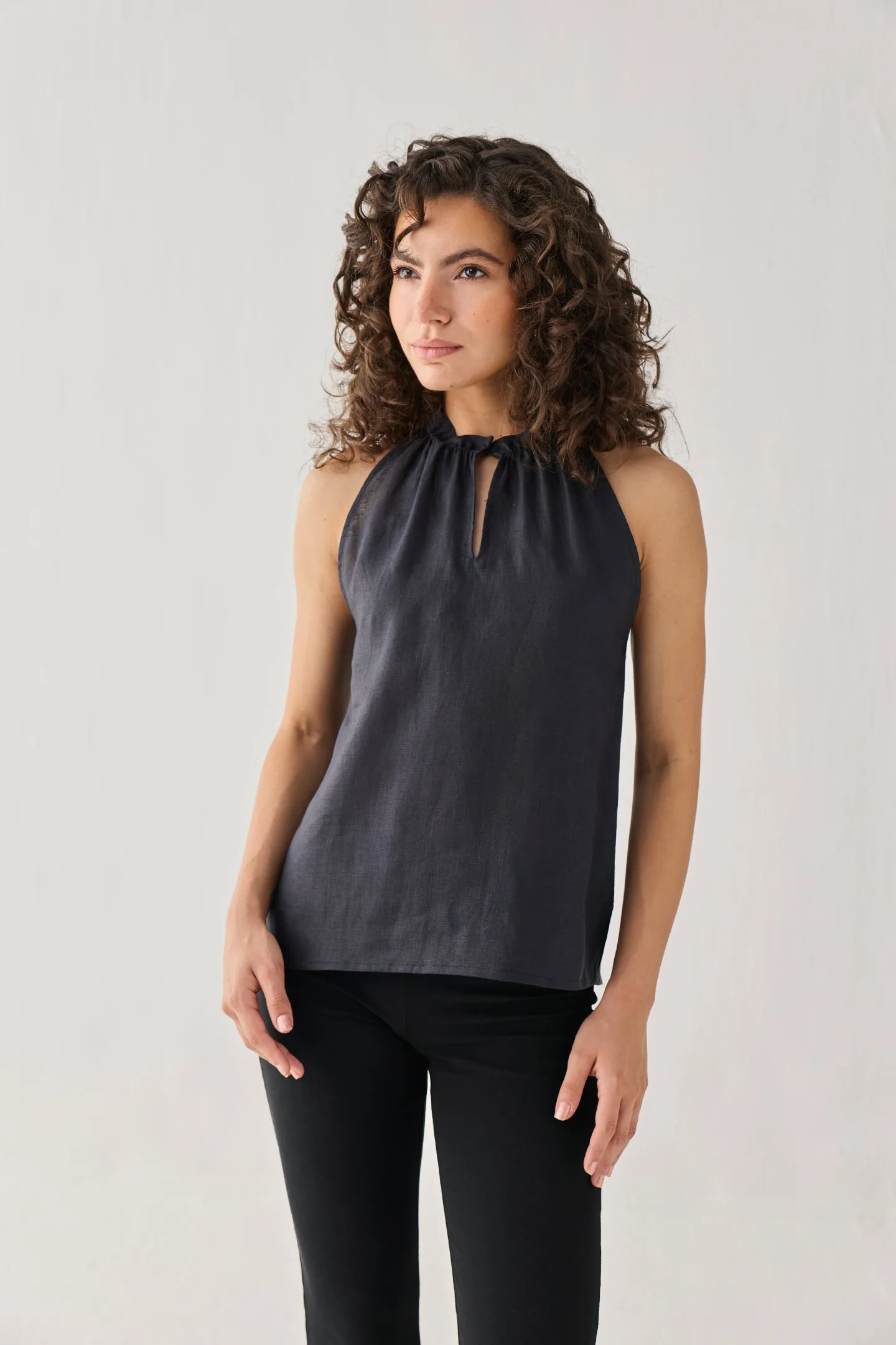Halter Neck Top in Black sold by Reistor